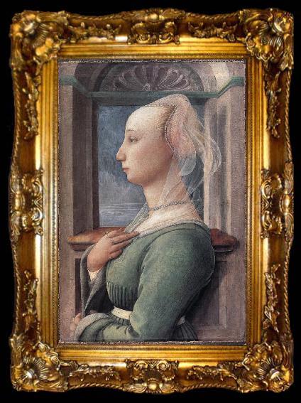 framed  Fra Filippo Lippi portrait of a Woman, ta009-2